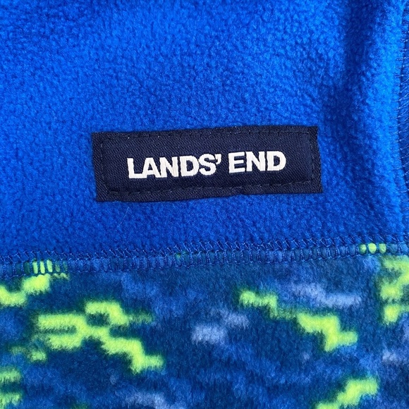 Lands' End Fleece Full Zip Hooded Jacket, Blue/Green, 2T, NWT - Picture 6 of 10